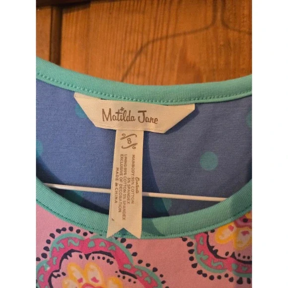 MATILDA JANE Girls Pink Paisley Flutter Sleeve Dress Size 8 Boho Cotton Blend - Picture 5 of 5